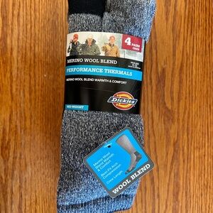 Dickies Merino Wool Blend Performance Thermal Socks - Black and Gray